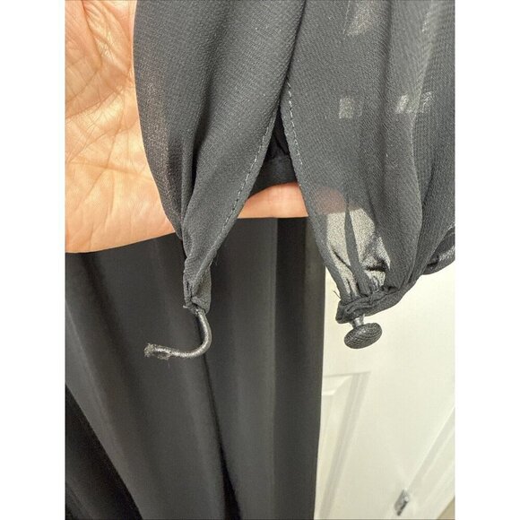 Mac Duggal Size 6 Black 55694 Embellished Shoulder Blouson Sleeve Gown Dress New - Picture 6 of 12